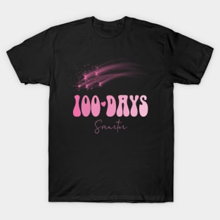 100 days smarter shooting stars pink back to school T-Shirt